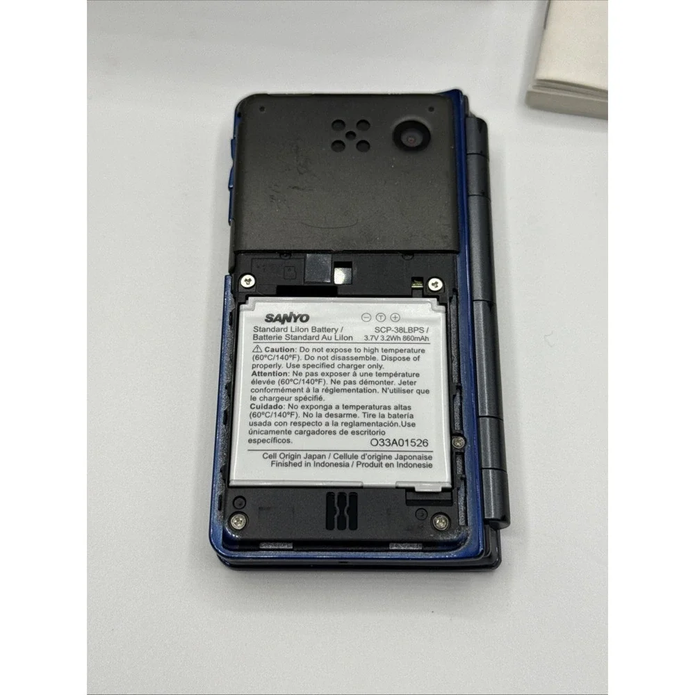 Sanyo Innuendo SCP-6780 Sprint Blue Kyocera Has Ink Spot Works Has Power Manual